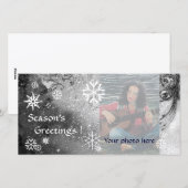 Cartes Pour Fêtes Annuelles LAMES DE NEIGE, noir, blanc, gris (Devant / Derrière)