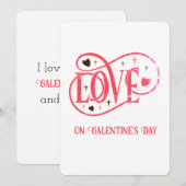 Cartes Pour Fêtes Annuelles L'AMOUR à la Saint-Galentin (Devant / Derrière)