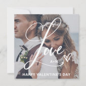 Cartes Pour Fêtes Annuelles L'amour dans un script élégant | Photo Saint Valen (Devant)