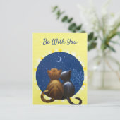 Cartes Pour Fêtes Annuelles L'amour de lune de chat soit avec vous (Debout devant)