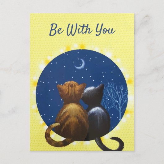 Cartes Pour Fêtes Annuelles L'amour de lune de chat soit avec vous (Devant)