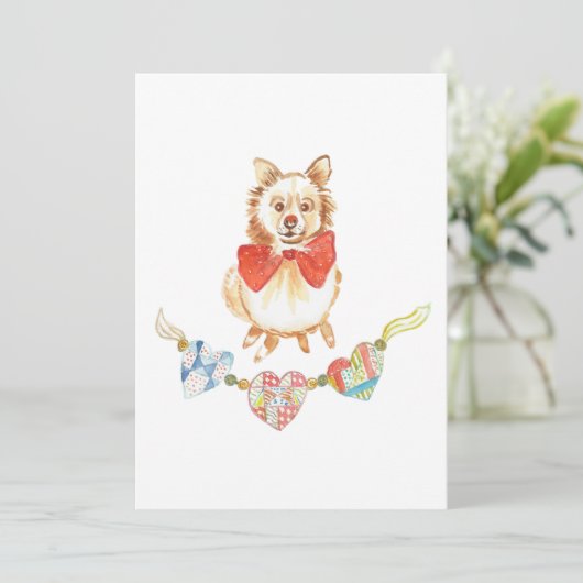 Cartes Pour Fêtes Annuelles L'amour des chiots (Debout devant)