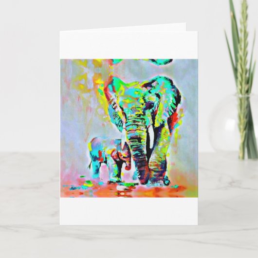 Cartes Pour Fêtes Annuelles L'amour des éléphants (Devant)