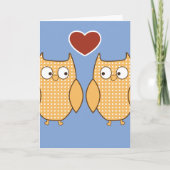 Cartes Pour Fêtes Annuelles L'amour du coeur du hibou (Devant)