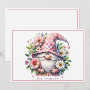 Cartes Pour Fêtes Annuelles L'amour en fleurs : Gnome de la fête des mères