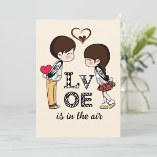Cartes Pour Fêtes Annuelles L'amour est dans l'air - Couple