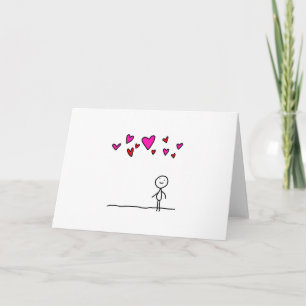 Cartes Pour Fêtes Annuelles L'amour est dans le dessin de bâton d'air