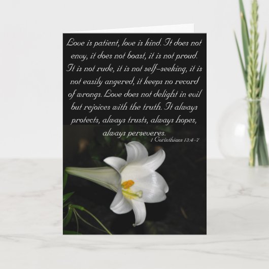 Cartes Pour Fêtes Annuelles L'amour est patient… (Devant)
