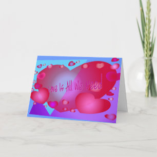 Cartes Pour Fêtes Annuelles L'Amour Est Tout Ce Dont Nous Avons Besoin