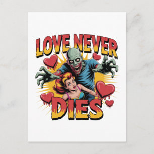Cartes Pour Fêtes Annuelles L'amour ne meurt jamais - Rétro Pin-Up Horreur Zom