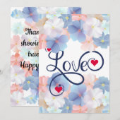 Cartes Pour Fêtes Annuelles L'amour pur comme Fleur (Devant / Derrière)