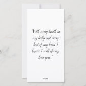 Cartes Pour Fêtes Annuelles L'amour pur comme une Fleur (Dos)