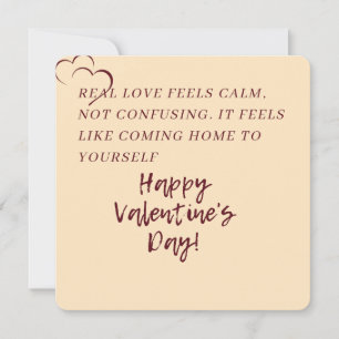 Cartes Pour Fêtes Annuelles L'amour véritable ressemble à un retour à la maiso