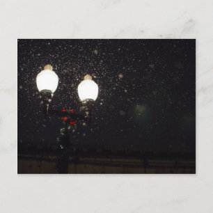 Cartes Pour Fêtes Annuelles Lampe de rue avec nœud et guirlande de fêtes