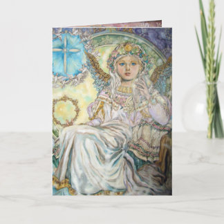 Cartes Pour Fêtes Annuelles L'ange de la rose chrétienne.