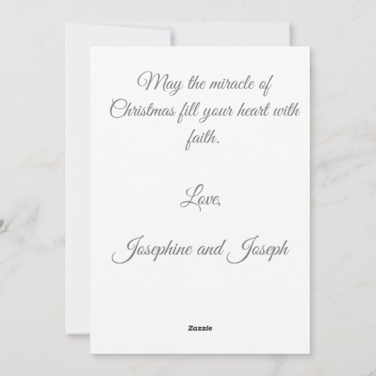 Cartes Pour Fêtes Annuelles l'ange gardien prie près du berceau du bébé (Dos)