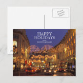 Cartes Pour Fêtes Annuelles L'Angleterre, Londres, rue de régent à Noël (Devant / Derrière)