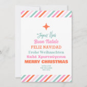 Cartes Pour Fêtes Annuelles Langues Arbre de Noël Multilingual Moderne (Devant)