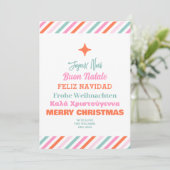 Cartes Pour Fêtes Annuelles Langues Arbre de Noël Multilingual Moderne (Debout devant)