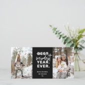 Cartes Pour Fêtes Annuelles L'année la plus étrange jamais Humour 2020 Noir (Debout devant)