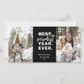 Cartes Pour Fêtes Annuelles L'année la plus étrange jamais Humour 2020 Noir (Devant)