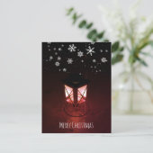 Cartes Pour Fêtes Annuelles Lanterne à bougie Flocons de neige Noël (Debout devant)