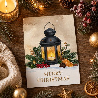Cartes Pour Fêtes Annuelles Lanterne de Noël Cosy Joyeux Noël Vacances
