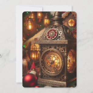Cartes Pour Fêtes Annuelles Lanterne ornée de Noël Steampunk de Père Noël 