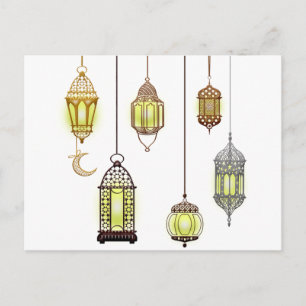 Cartes Pour Fêtes Annuelles Lanterne Ramadan Moubarak Oriental Islam Célébrati