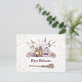 Cartes Pour Fêtes Annuelles Lanterne Web du Citrouille de chambre d'Halloween  (Debout devant)