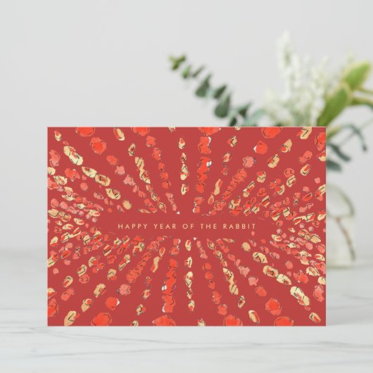 Cartes Pour Fêtes Annuelles Lanternes à aquarelle rouge Chinois Nouvel An luna (Debout devant)