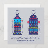 Cartes Pour Fêtes Annuelles Lanternes Ramadan (Devant / Derrière)