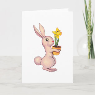 Cartes Pour Fêtes Annuelles Lapin avec Jonquille
