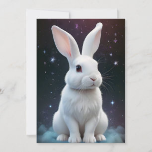 Cartes Pour Fêtes Annuelles Lapin blanc