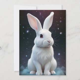 Cartes Pour Fêtes Annuelles Lapin blanc