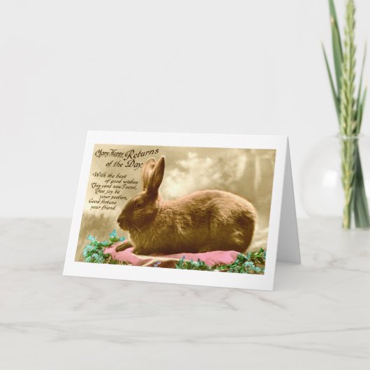 Cartes Pour Fêtes Annuelles lapin Brown (Devant)