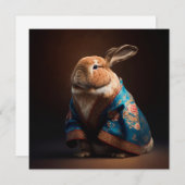 Cartes Pour Fêtes Annuelles Lapin chinois (Devant / Derrière)