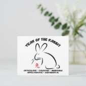 Cartes Pour Fêtes Annuelles Lapin chinois de nouvelle année (Debout devant)