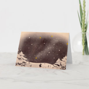 Cartes Pour Fêtes Annuelles Lapin dans la neige : Perfectionnez pour les