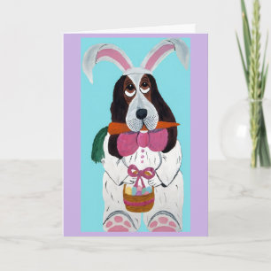 Cartes Pour Fêtes Annuelles Lapin de Basset Hound Pâques