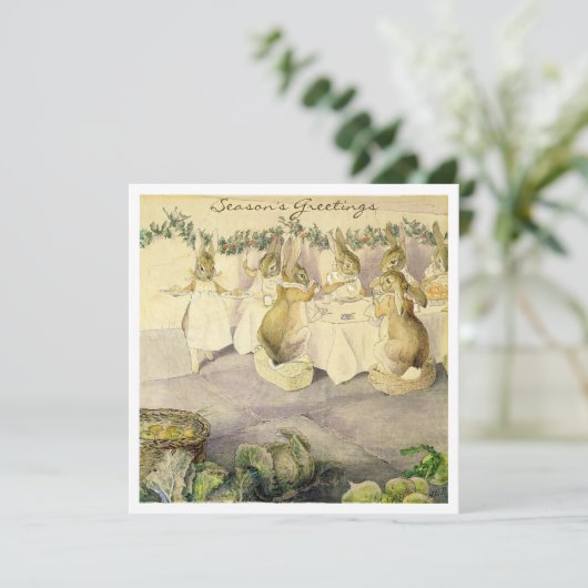 Cartes Pour Fêtes Annuelles Lapin de Beatrix Potter Noël Vacances (Debout devant)