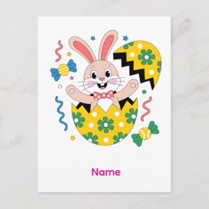 Cartes Pour Fêtes Annuelles Lapin de fête de Pâques qui jaillit 