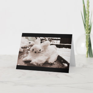 Cartes Pour Fêtes Annuelles Lapin de houblon de neige de vacances