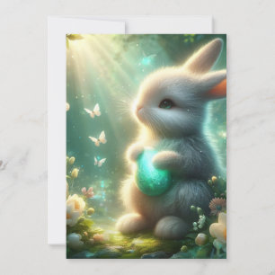 Cartes Pour Fêtes Annuelles Lapin de la forêt magique de Woodland oeuf