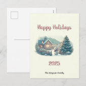 Cartes Pour Fêtes Annuelles Lapin de Noël dans le district du lac (Devant / Derrière)