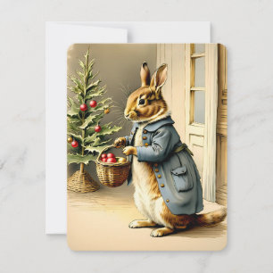 Cartes Pour Fêtes Annuelles lapin de noël vintage