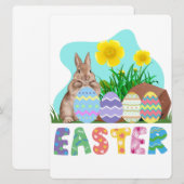 CARTES POUR FÊTES ANNUELLES LAPIN DE PÂQUES (Devant / Derrière)