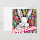 Cartes Pour Fêtes Annuelles Lapin de Pâques (Devant / Derrière)