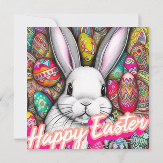 Cartes Pour Fêtes Annuelles Lapin de Pâques (Devant)