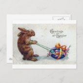 Cartes Pour Fêtes Annuelles Lapin de Pâques (Devant / Derrière)